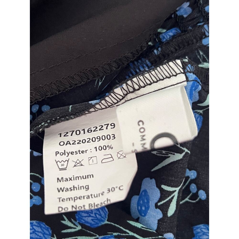 COMMENSE Short Sleeve Women's Top Size S Black/Navy Floral Print #784 - Picture 8 of 8